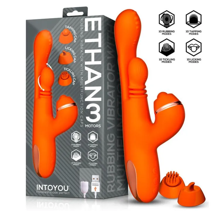 Ethan Vibrador Masaje 360º para el Punto G y Cabezales Intercambiables de Intoyou