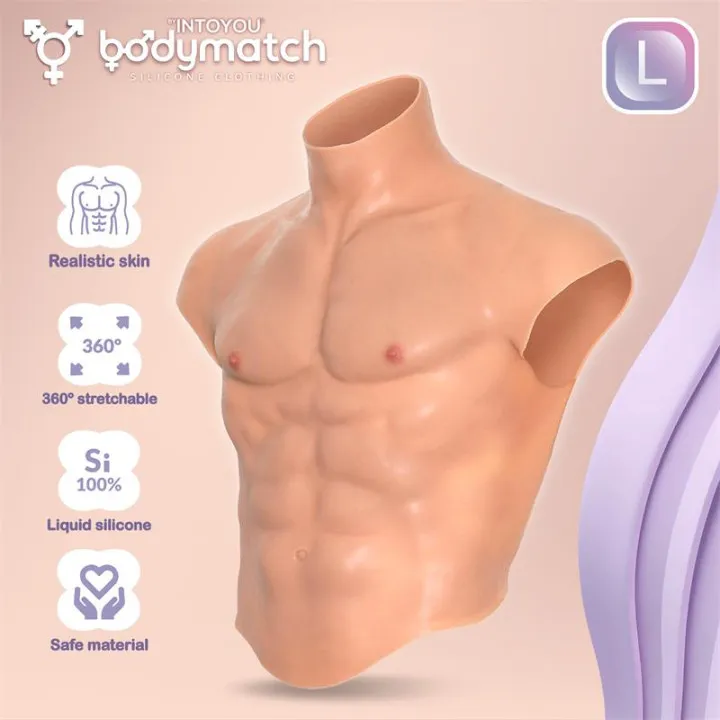 Boomax Traje Torso Masculino Hiperrealista Silicona Líquida Talla L de Bodymatch