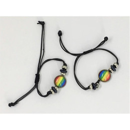 Pulsera Ajustable con Círculo Bandera LGBT+ de Diverty Sex | VibraZon