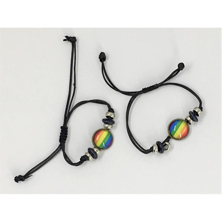 Pulsera Ajustable con Círculo Bandera LGBT+ de Diverty Sex | VibraZon