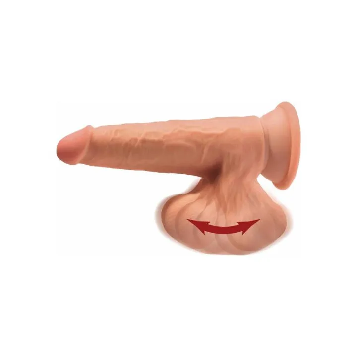 Dildo Triple Densidad Testículos Oscilantes 7 Caramelo de King Cock