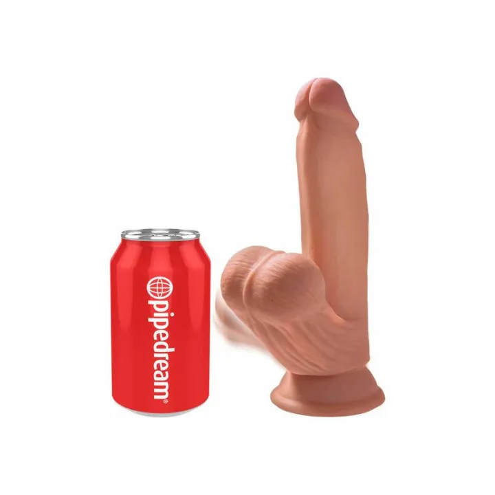 Dildo Triple Densidad Testículos Oscilantes 7 Caramelo de King Cock