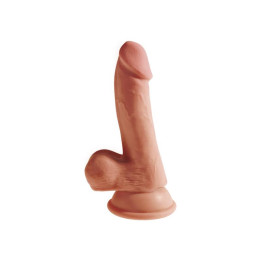 Dildo Triple Densidad con Testículos 6.5 Caramelo de King Cock | VibraZon