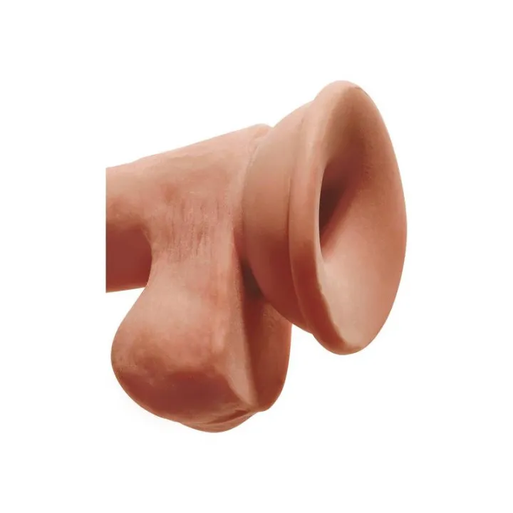 Dildo Triple Densidad con Testículos 6.5 Caramelo de King Cock