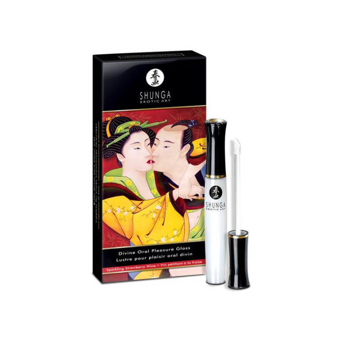 Shunga Gloss para Placer Oral Vino de Fresa | VibraZon