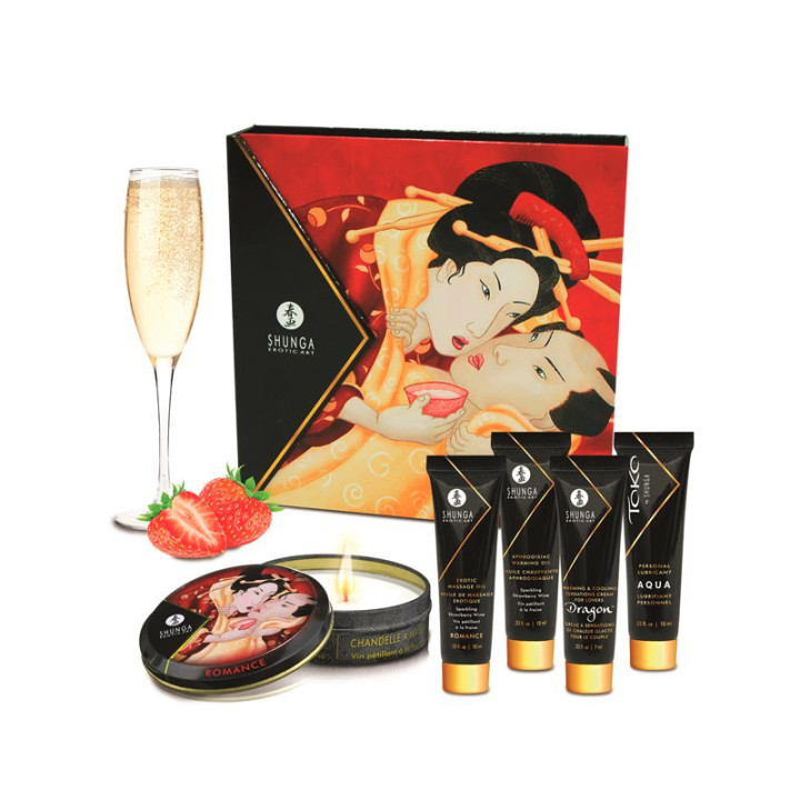 Shunga Kit Secretos de una Geisha Vino Espumoso | VibraZon