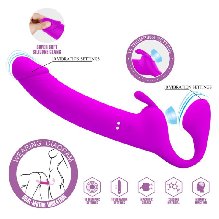 Zanini Vibrador sin Arnés Silicona de Prettylove | VibraZon