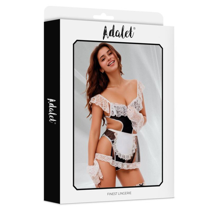 Rylee Disfran Bodysuit, Delantal, Guantes y Liga de Adalet Lingerie | VibraZon