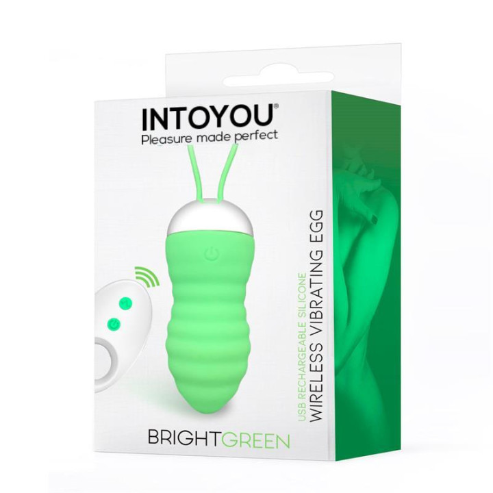 Brightgreen Huevo Vibrador Control Remoto USB Silicona de Intoyou | VibraZon