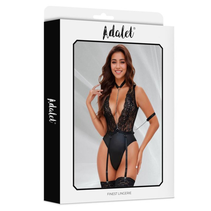 Ruby Bodysuit con Liguero de Adalet Lingerie | VibraZon