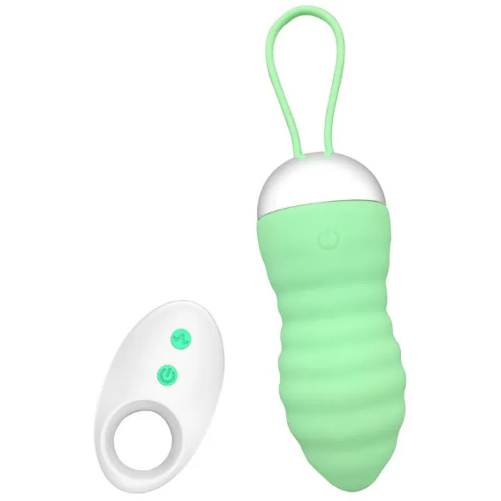 Brightgreen Huevo Vibrador Control Remoto USB Silicona de Intoyou