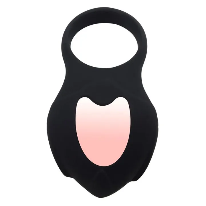 Darkblack Anillo Vibrador con LED Control Remoto USB Silicona de Intoyou