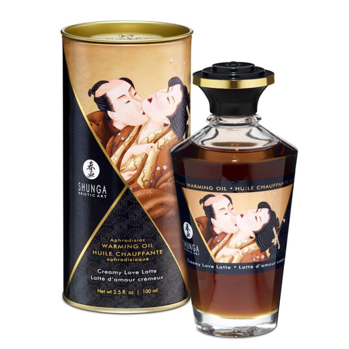 Shunga Aceite de Masaje Efecto Calor Aroma a Creamy Latte | VibraZon