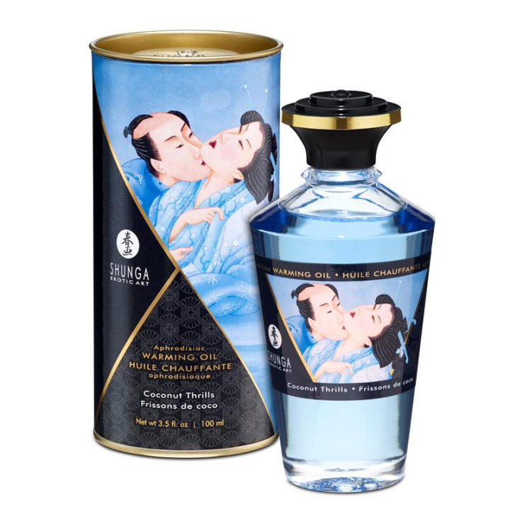 Shunga Aceite de Masaje Efecto Calor Aroma a Coco | VibraZon