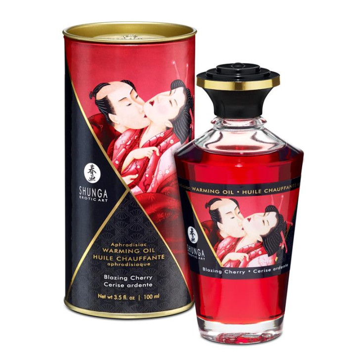 Shunga Aceite de Masaje Efecto Calor Cereza Ardiente | VibraZon