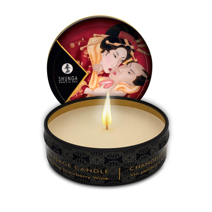 Shunga Mini Vela de Masaje Vino de Fresa | VibraZon