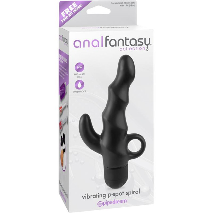 Estimulador Anal con Vibración Vibrating P-Spot Spiral Negro de Anal Fantasy Collect. | VibraZon