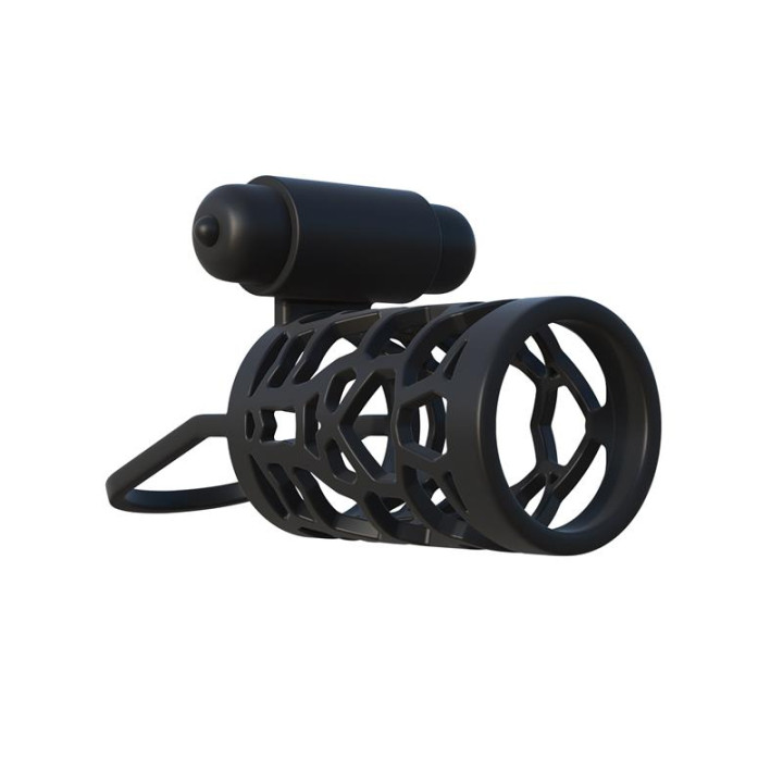 Fantasy C-Ringz Jaula Vibradora de Silicona para el Pene Color Negro | VibraZon