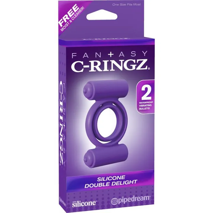 Fantasy C-Ringz Anillo Vibrador de Silicona Double Delight Púrpura