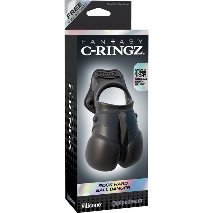Fantasy C-Ringz Anillo con Protección de Testículos Color Negro | VibraZon