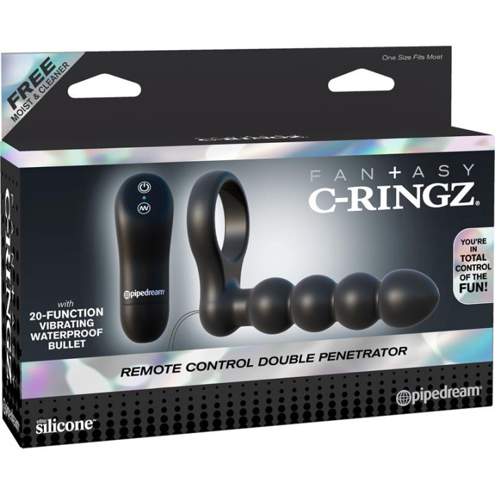 Fantasy C-Ringz Anillo Doble Penetrador con Control Remoto Color Negro | VibraZon