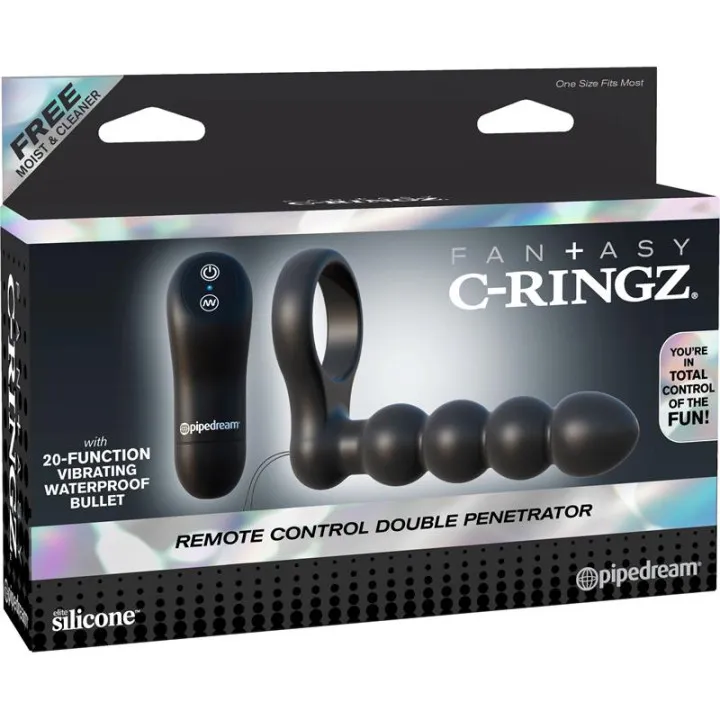 Fantasy C-Ringz Anillo Doble Penetrador con Control Remoto Color Negro