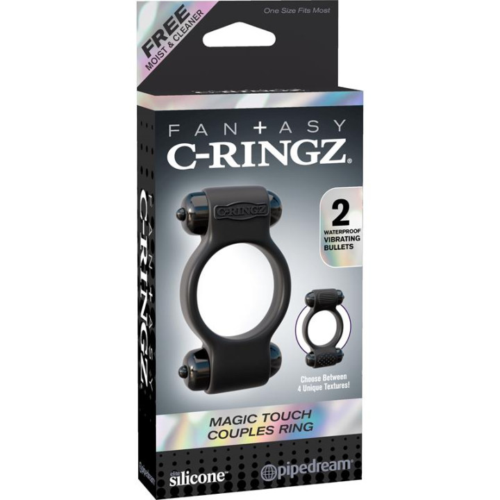 Fantasy C-Ringz Anillo para PArejas Magic Touch Negro | VibraZon
