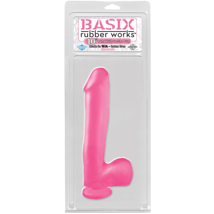Dildo 25,4 cm Rosa de Basix Rubber Works | VibraZon