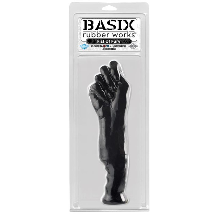 Dildo Forma de Puño Fist of Fury Negro de Basix Rubber Works | VibraZon