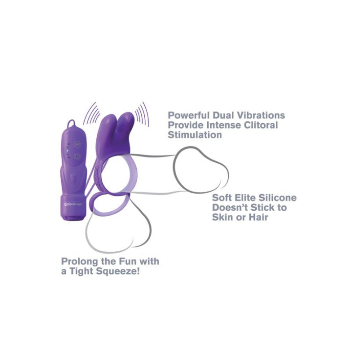 Fantasy C-Ringz Anillo Vibrador Rabbit Doble Púrpura | VibraZon