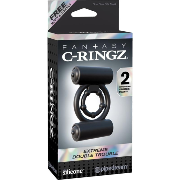 Fantasy C-Ringz Anillo Extem Double Trouble Color Negro | VibraZon