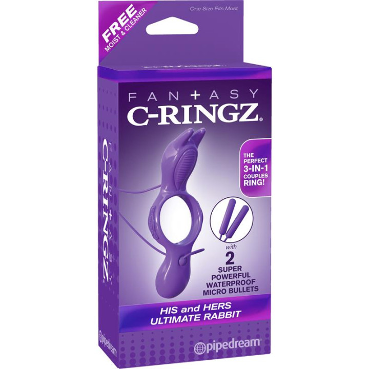 Fantasy C-Ringz Anillo para Él y para Ella Ultimate Rabbit Púrpura | VibraZon