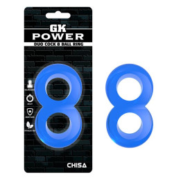 Anillo para el Pene Doble Duo Cock 8 Azul de Chisa | VibraZon