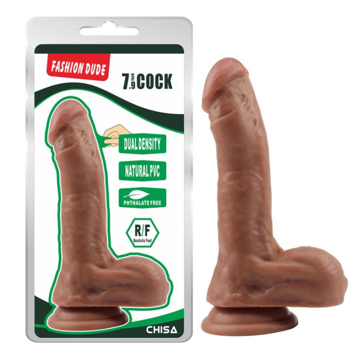 Dildo Dual Density Fashion Dude 20.5 x 4.5 cm Bronceado de Chisa | VibraZon