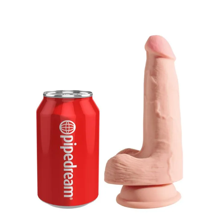 3D Dildo Triple Densidad con Testículos Plus 5 Natural de King Cock