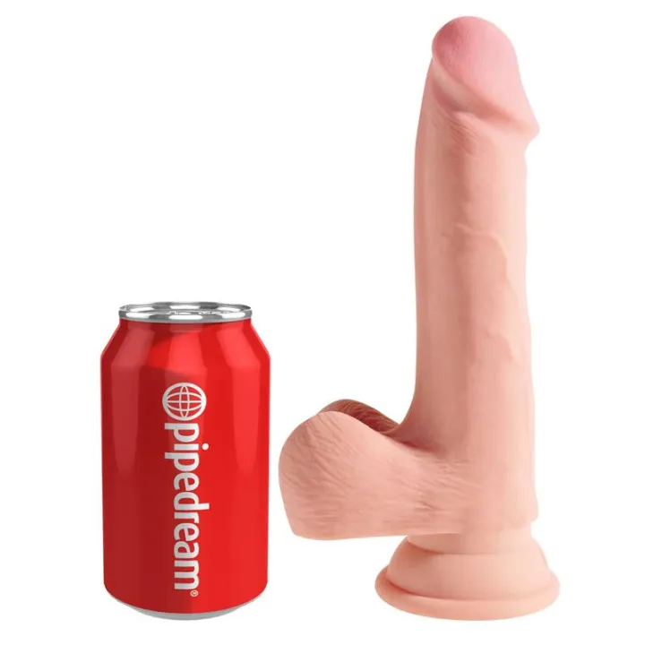 3D Dildo Triple Densidad con Testículos Plus 7.5 Natural de King Cock