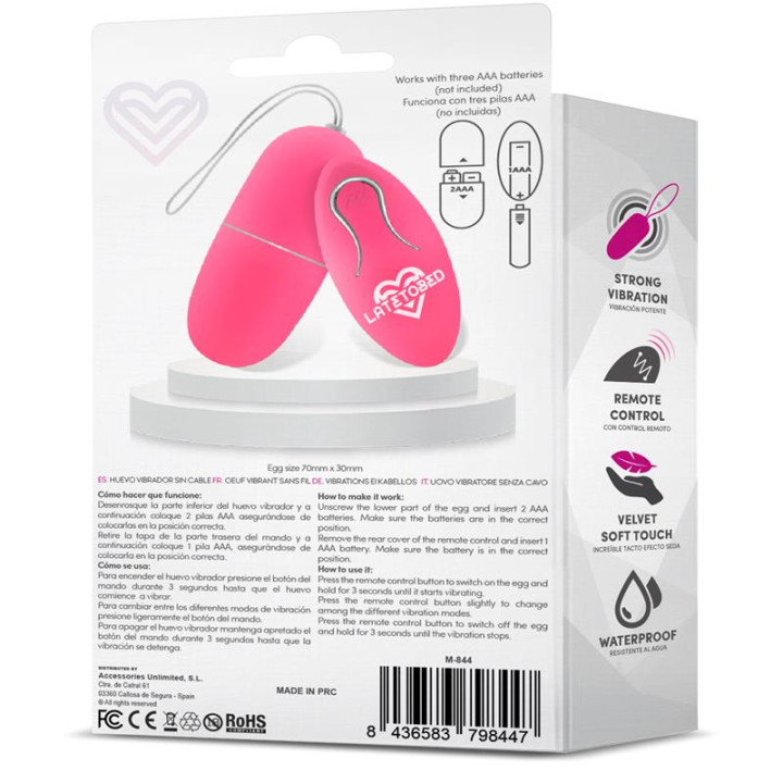 Ecopink Huevo Vibrador con Control Remoto de Latetobed | VibraZon