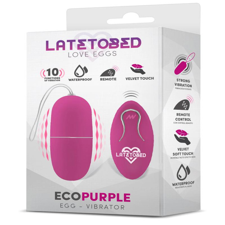 Ecopurple Huevo Vibrador con Control Remoto de Latetobed | VibraZon