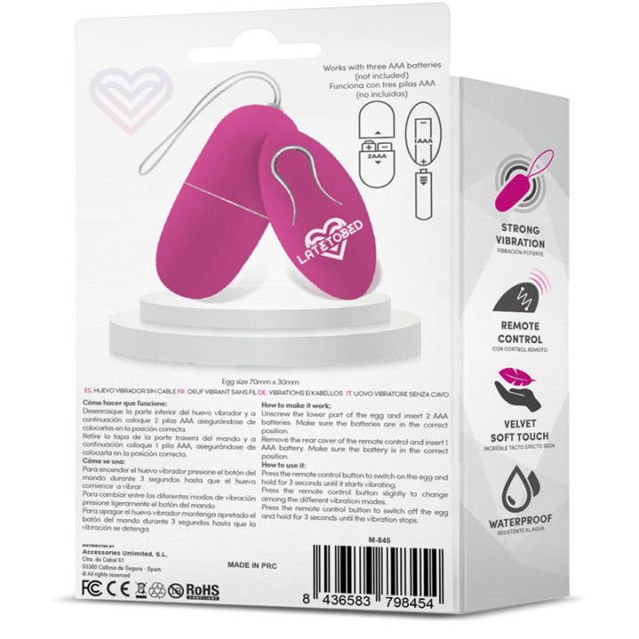 Ecopurple Huevo Vibrador con Control Remoto de Latetobed | VibraZon