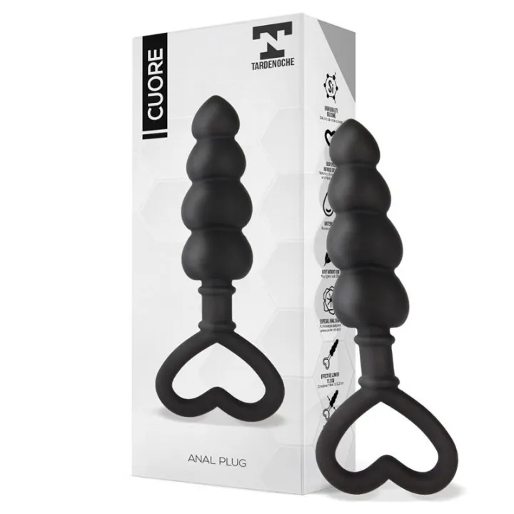Cuore Plug Anal Silicona Negro de Tardenoche