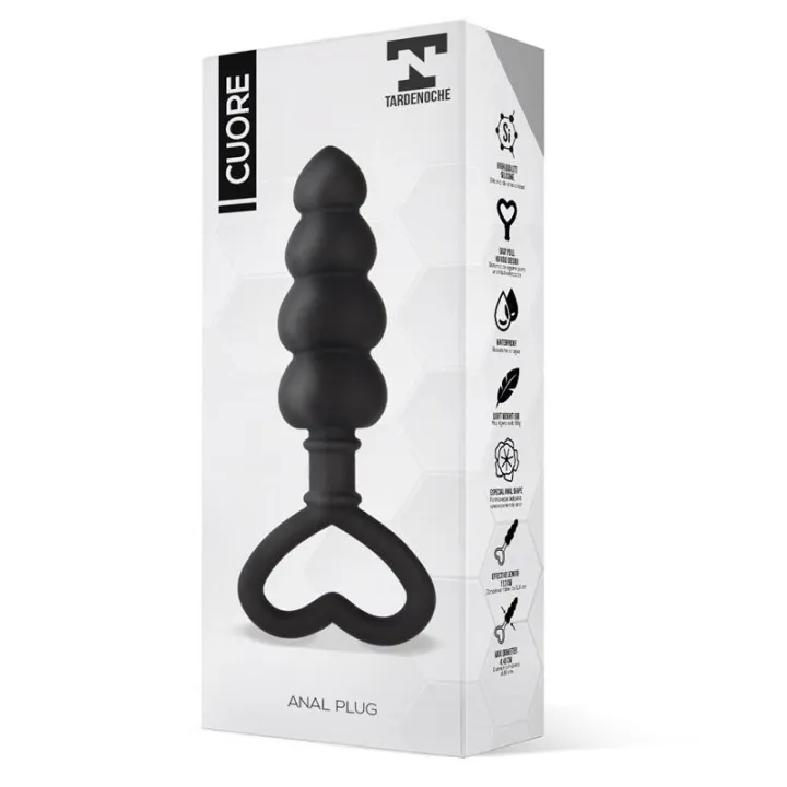 Cuore Plug Anal Silicona Negro de Tardenoche