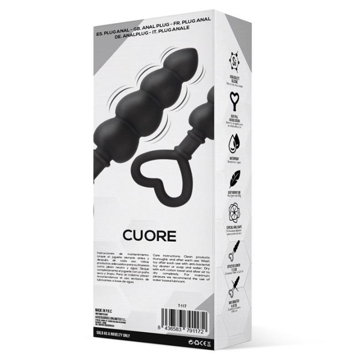 Cuore Plug Anal Silicona Negro de Tardenoche | VibraZon