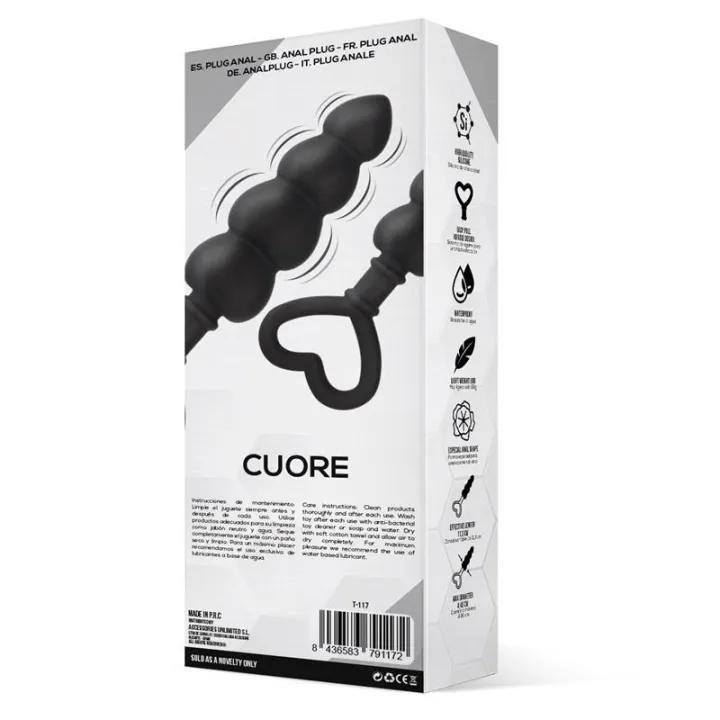 Cuore Plug Anal Silicona Negro de Tardenoche