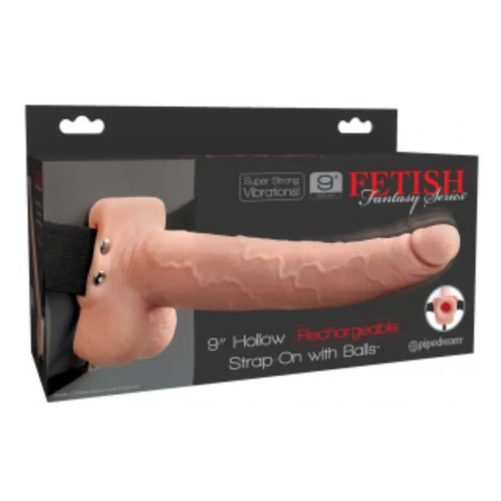 Arnes Elastico con Dildo Hueco 9 10 Funciones Vibracion USB Natural de Fetish Fantasy Series