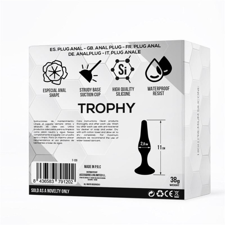 Trophy Plug Anal 11 cm Silicona Negro de Tardenoche | VibraZon