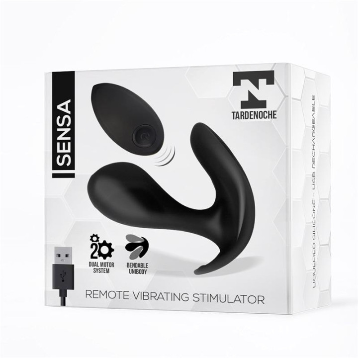 Sensa Estimulador Control Remoto USB SIlicona Líquida Negro de Tardenoche | VibraZon
