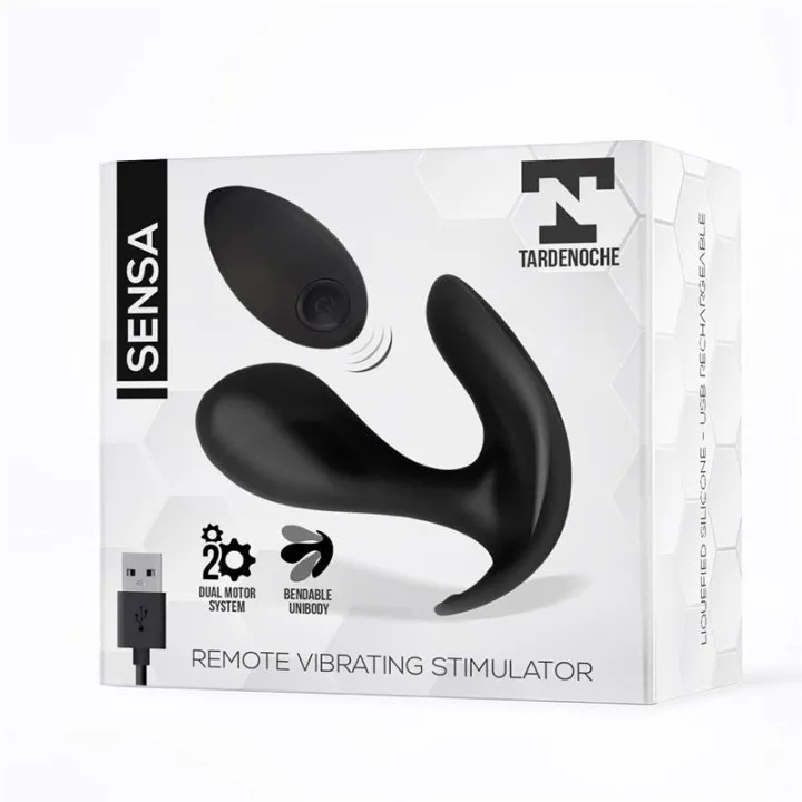 Sensa Estimulador Control Remoto USB SIlicona Líquida Negro de Tardenoche