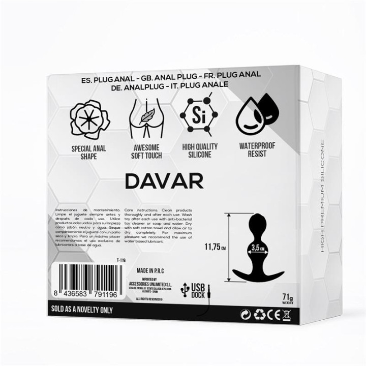 Davar Plug Anal Silicona de Tardenoche | VibraZon