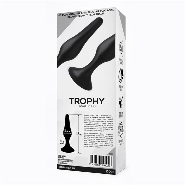 Trophy Plug Anal 15 cm Silicona Negro de Tardenoche | VibraZon