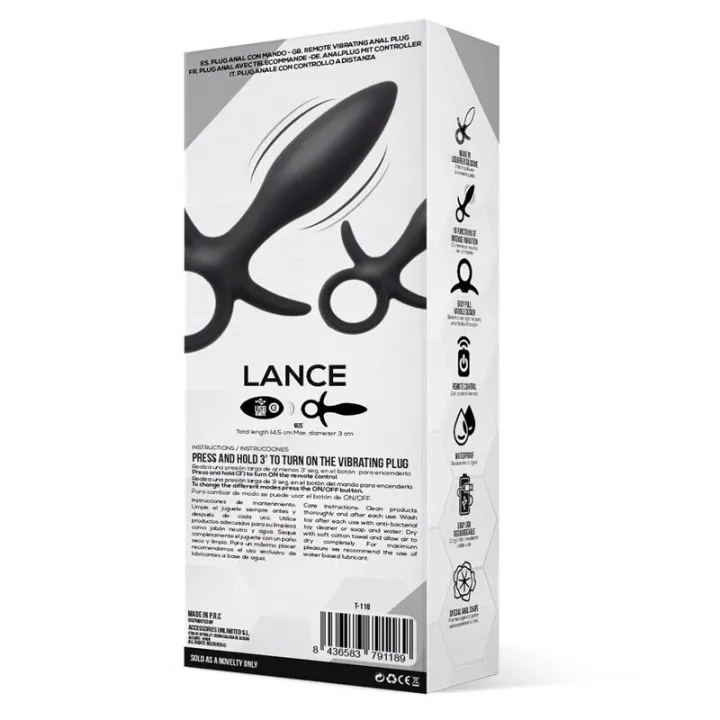 Lance Plug Anal Control Remoto Silicona Liquida USB de Tardenoche